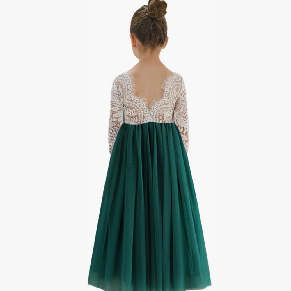 Girls Lace Back A-line Tulle Dress Size 6